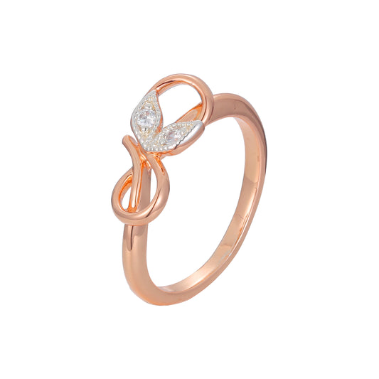 Butterfly on a brance Rose Gold two tone Rings