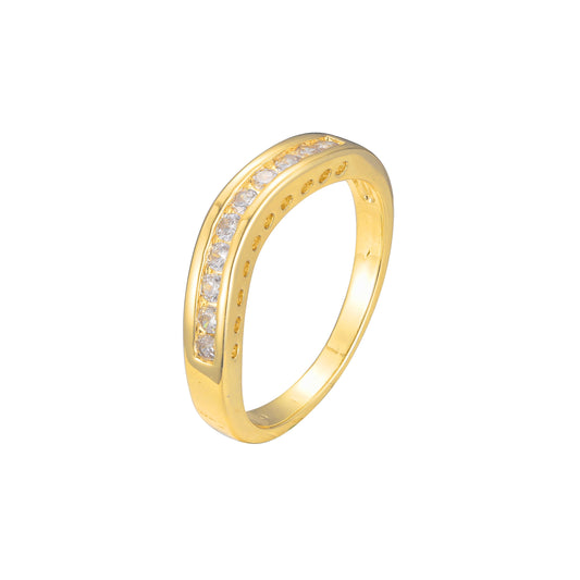 Three stone stackable rings in 18K Gold, 14K Gold, plating colors