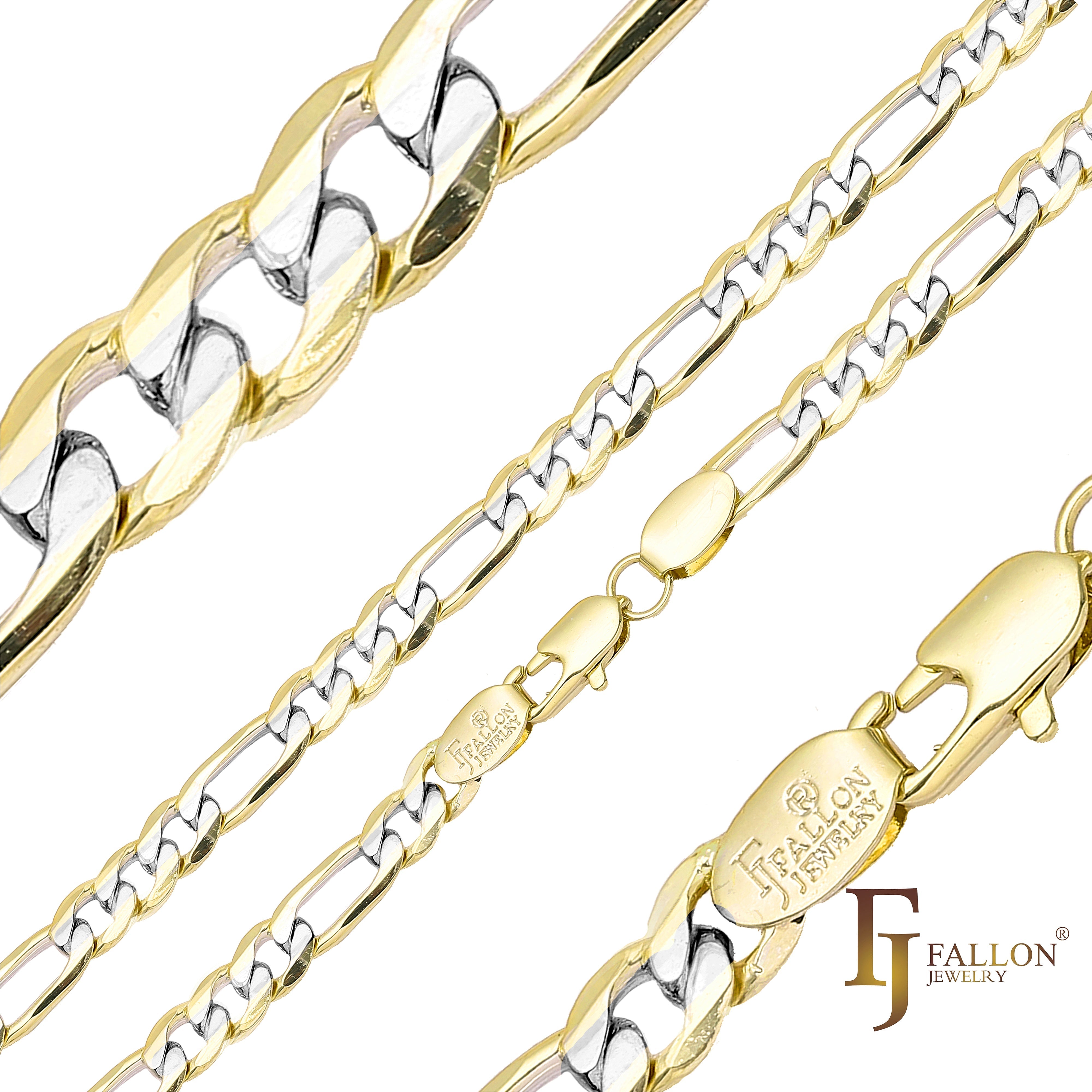 Classic Figaro link 14K Gold two tone Chains [Thin 2mm-5mm]