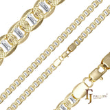 Round Mariner rod link hammered chains plated in 14K Gold, two tone