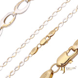 {Customize} Horse eye Marquise Fancy link chains plated in 14K Gold, Rose Gold two tone