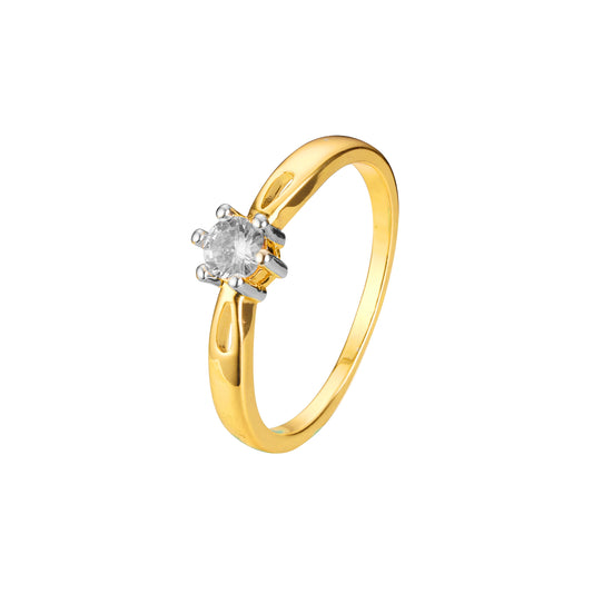 Solitaire rings in 18K Gold, White Gold, Rose Gold, two tone plating colors