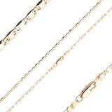 {Customize} Glossy flat oval Mariner link 14K Gold two tone chains
