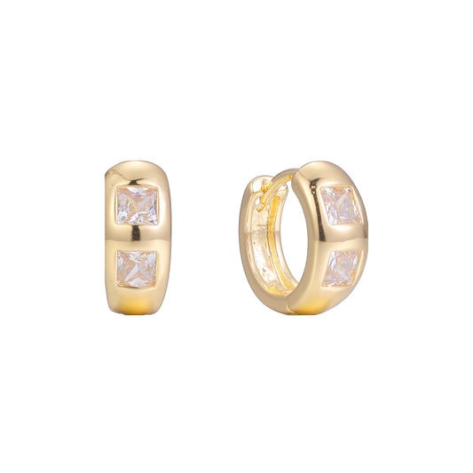 Huggie earrings in 14K Gold, 18K Gold, Rose Gold plating colors