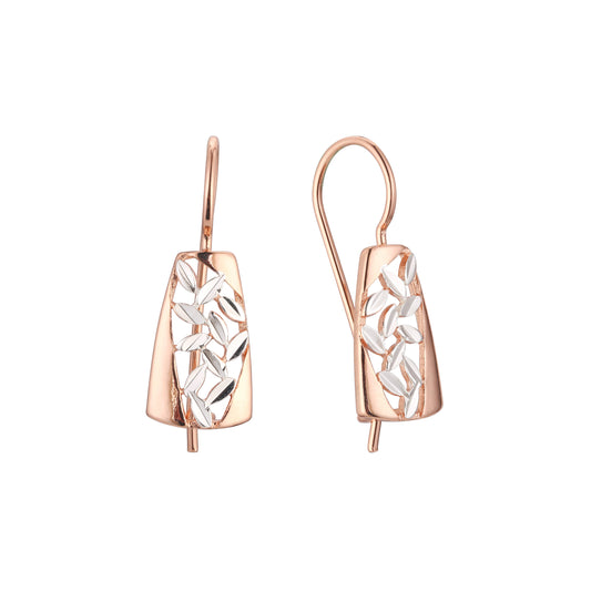 Rose Gold two tone wire hook earrings