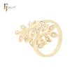 Leaves fashion rings in Rose Gold, 14K Gold two tone plating colors