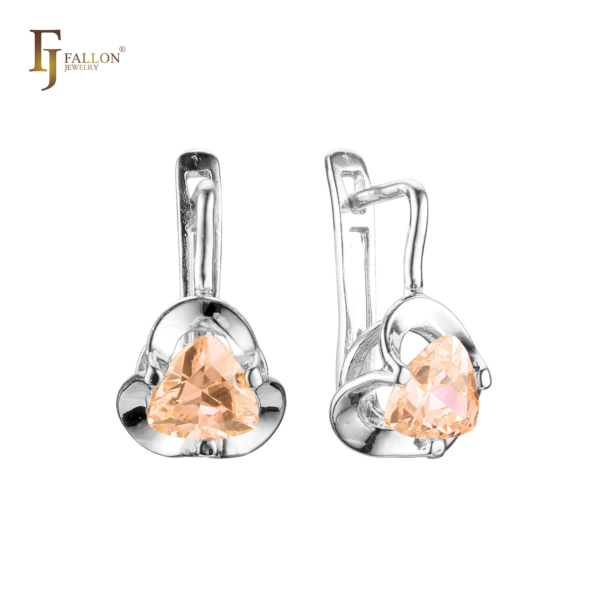 .Rose Gold clawed solitaire white CZ earrings
