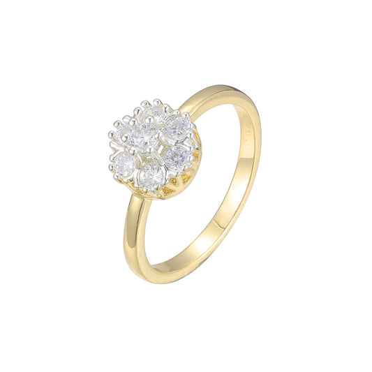 Flower cluster rings in 14K Gold, Rose Gold, two tone plating colors