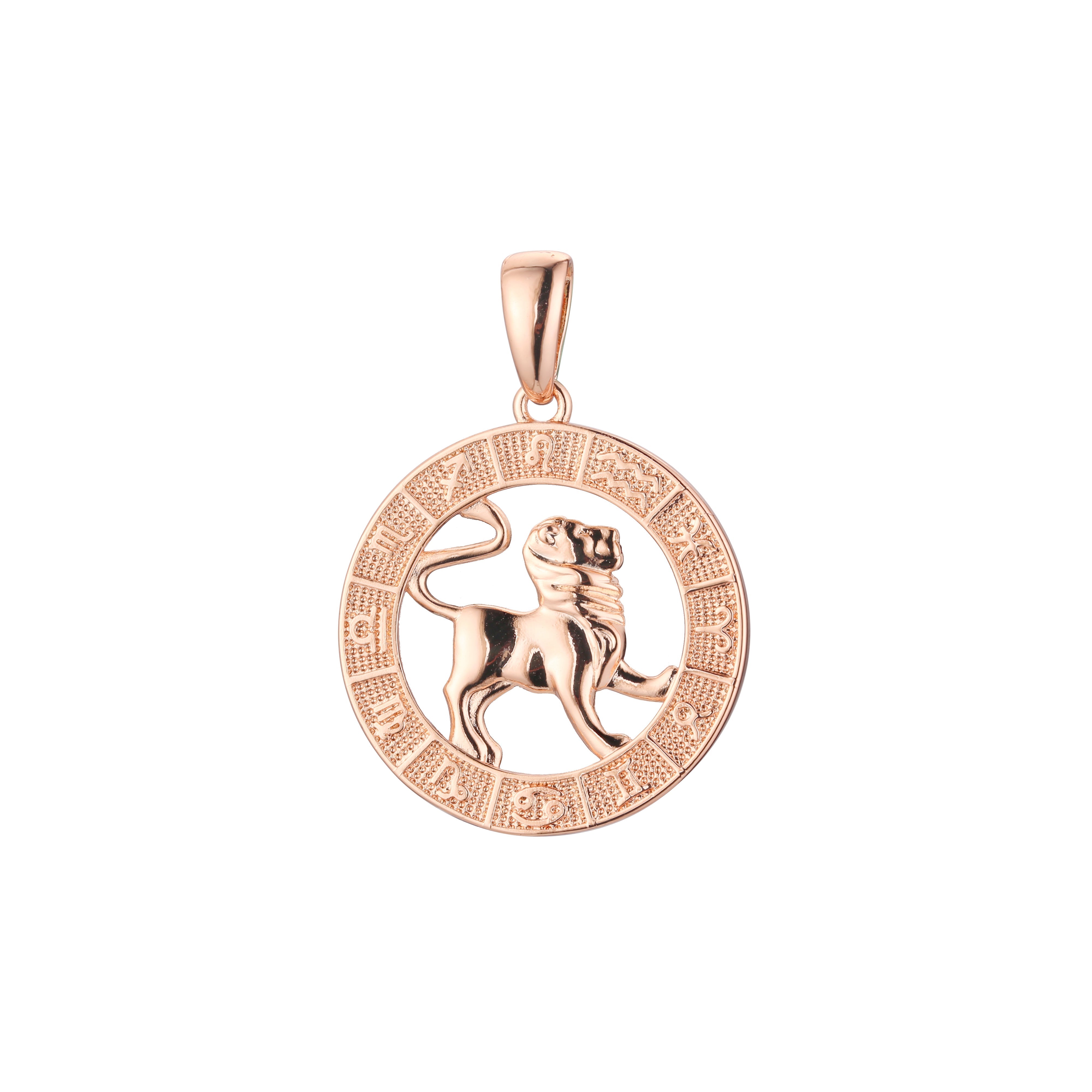 .Constellation Fallon Zodiac constellation Rose Gold two tone pendant - Luxurious Zodiac circle