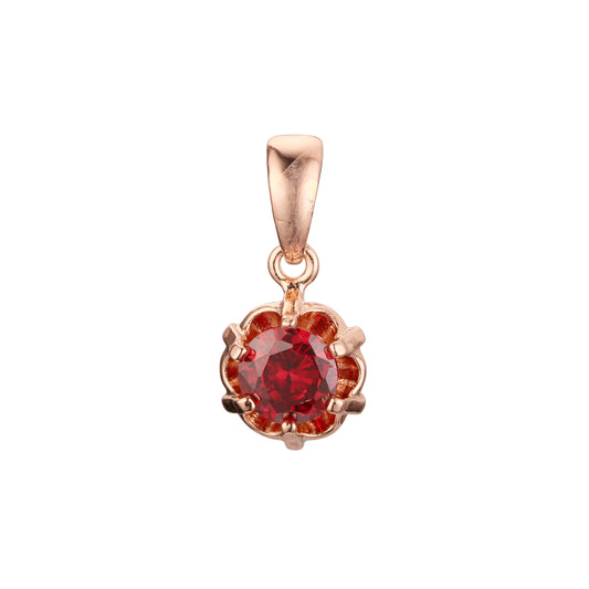 Solitaire pendant in 14K Gold, Rose Gold plating colors