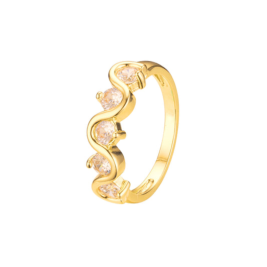 Cluster stackable rings in 18K Gold, White Gold, 14K Gold, Rose Gold plating colors