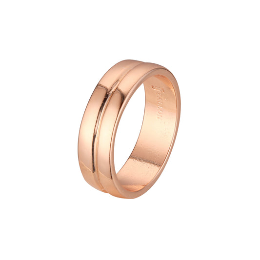 Double band wedding rings in 14K Gold, Rose Gold plating colors