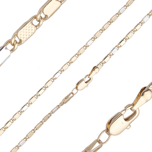 {Customize} Hammered solid snail link 14K Gold two tone chains
