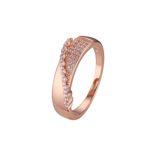 Cluster rings paving stones in Rose Gold, two tone plating colors