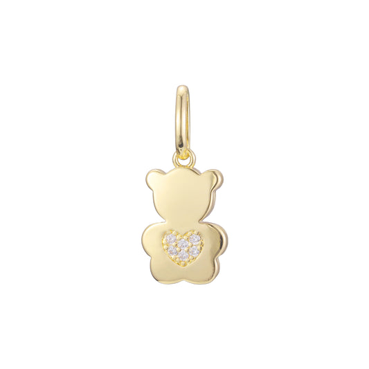 Little bear animal pendant in Rose Gold, 14K Gold plating colors
