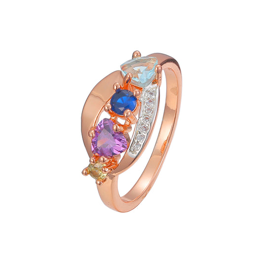 Luxurious cluster sparkling Rose gold two tone rings