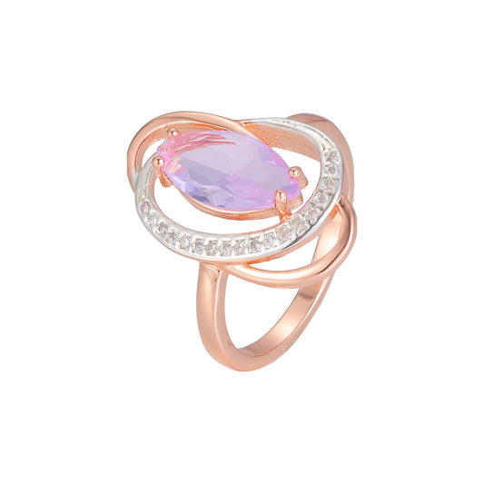 Rose Gold two tone solitaire Marquise rings