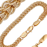Cable double ring Bismarck rolo link chains plated in 14K Gold, Rose Gold