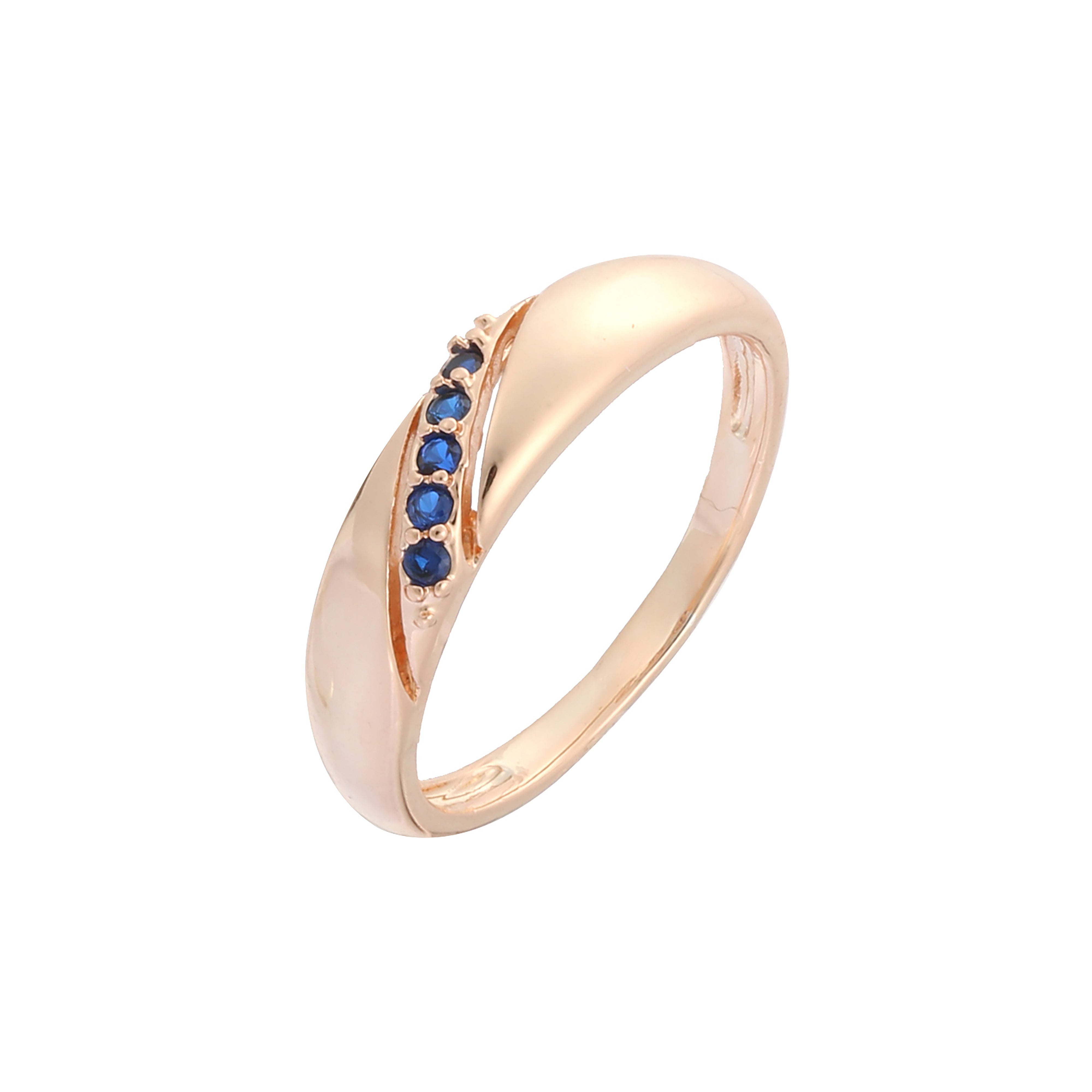.Five stones rings in 18K Gold, Rose Gold, 14K Gold two tone plating colors