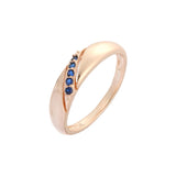 .Five stones rings in 18K Gold, Rose Gold, 14K Gold two tone plating colors