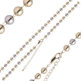 Classic bead chains plated in White Gold, 14K Gold, Rose Gold, two tone, three tone