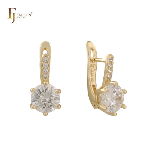 Solitaire White Gold, 14K Gold earrings