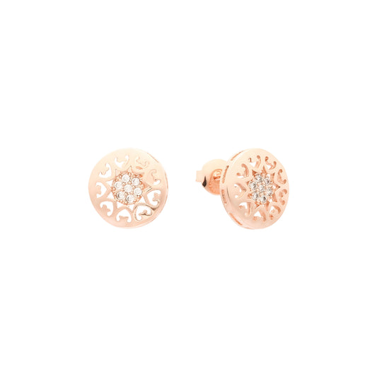 Stud earrings in 14K Gold, Rose Gold plating colors