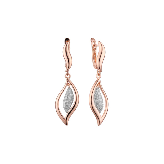 Earrings in 14K Gold, Rose Gold, two tone plating colors
