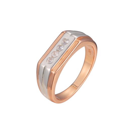 Men's rings in Rose Gold, 14K Gold, two tone plating colors