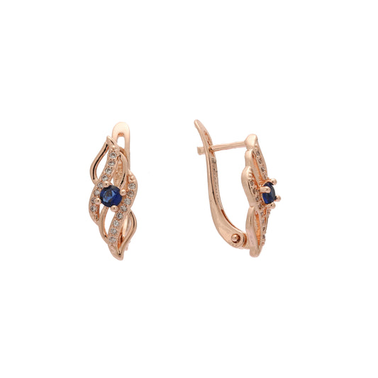 .Rose Gold solitaire earrings