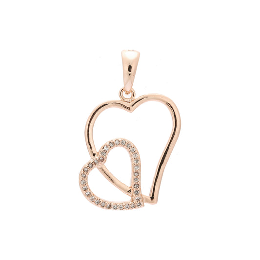 14K Gold heart and heart pendant