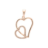14K Gold heart and heart pendant
