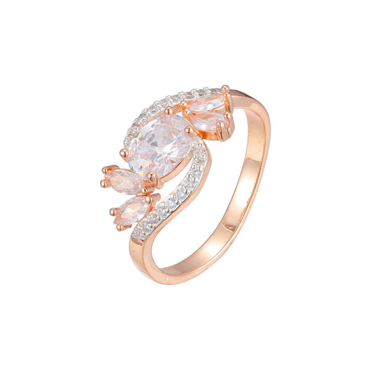 Rose Gold two tone cluster rings