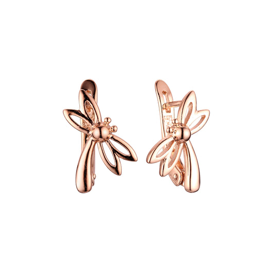 Dragonfly 14K Gold, Rose Gold Child earrings