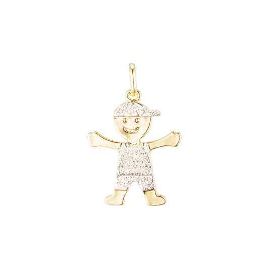 14K Gold little boy pendant
