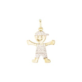 14K Gold little boy pendant