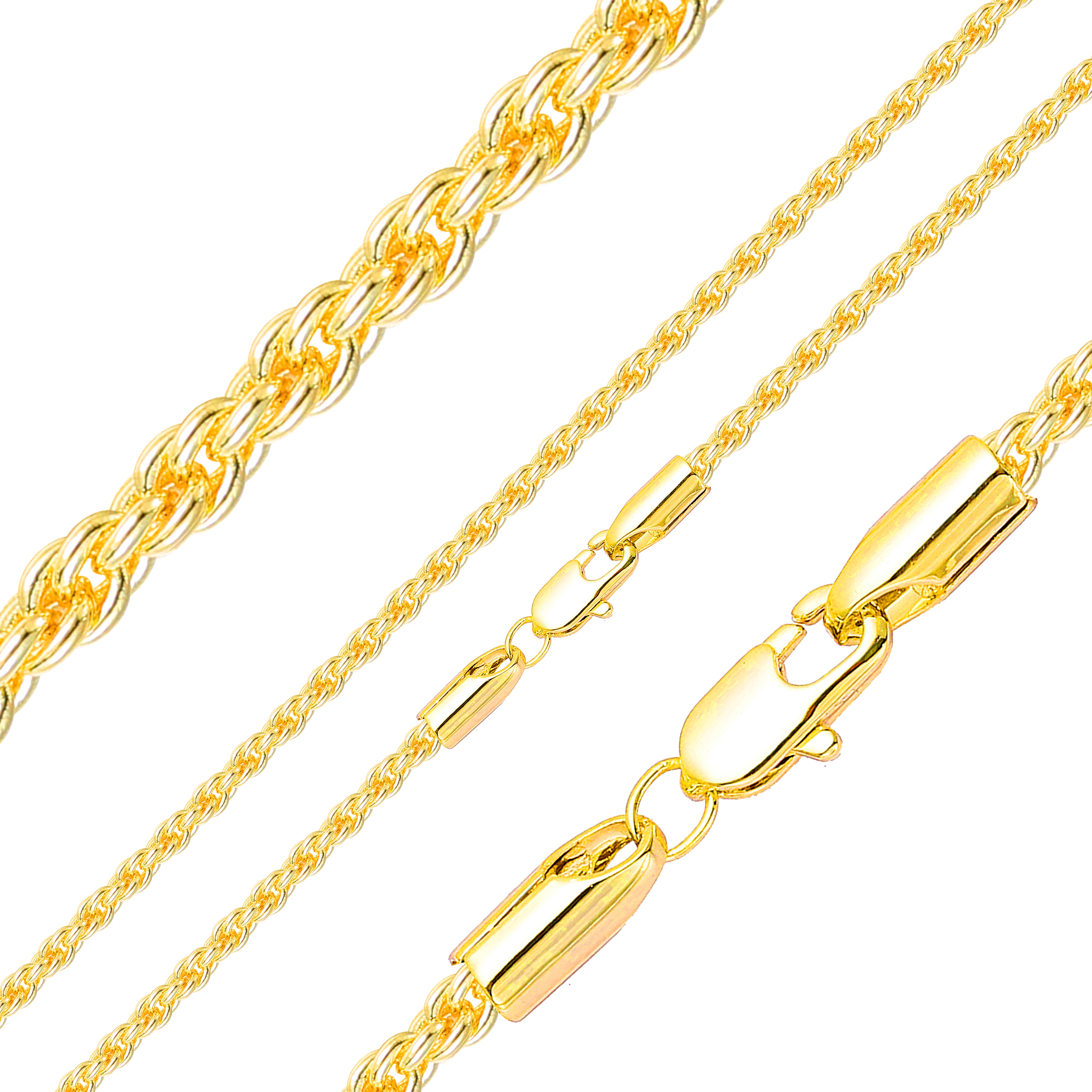 Classic 14K Gold French Rope chains [Thin 2mm-4mm]