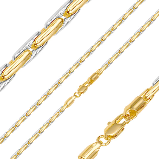 {Customize} Boston Link chains plated in White Gold, 14K Gold, Rose Gold