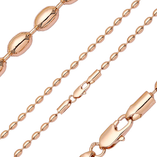 Beads chains plated in 14K Gold