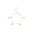 Clover, butterfly, stars and flower bracelets plated in 14K Gold, two tone colors