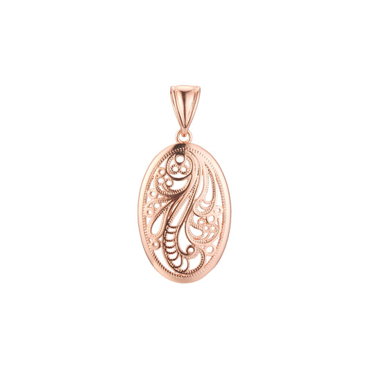 Waves and leaves pendant in Rose Gold, 14K Gold plating colors