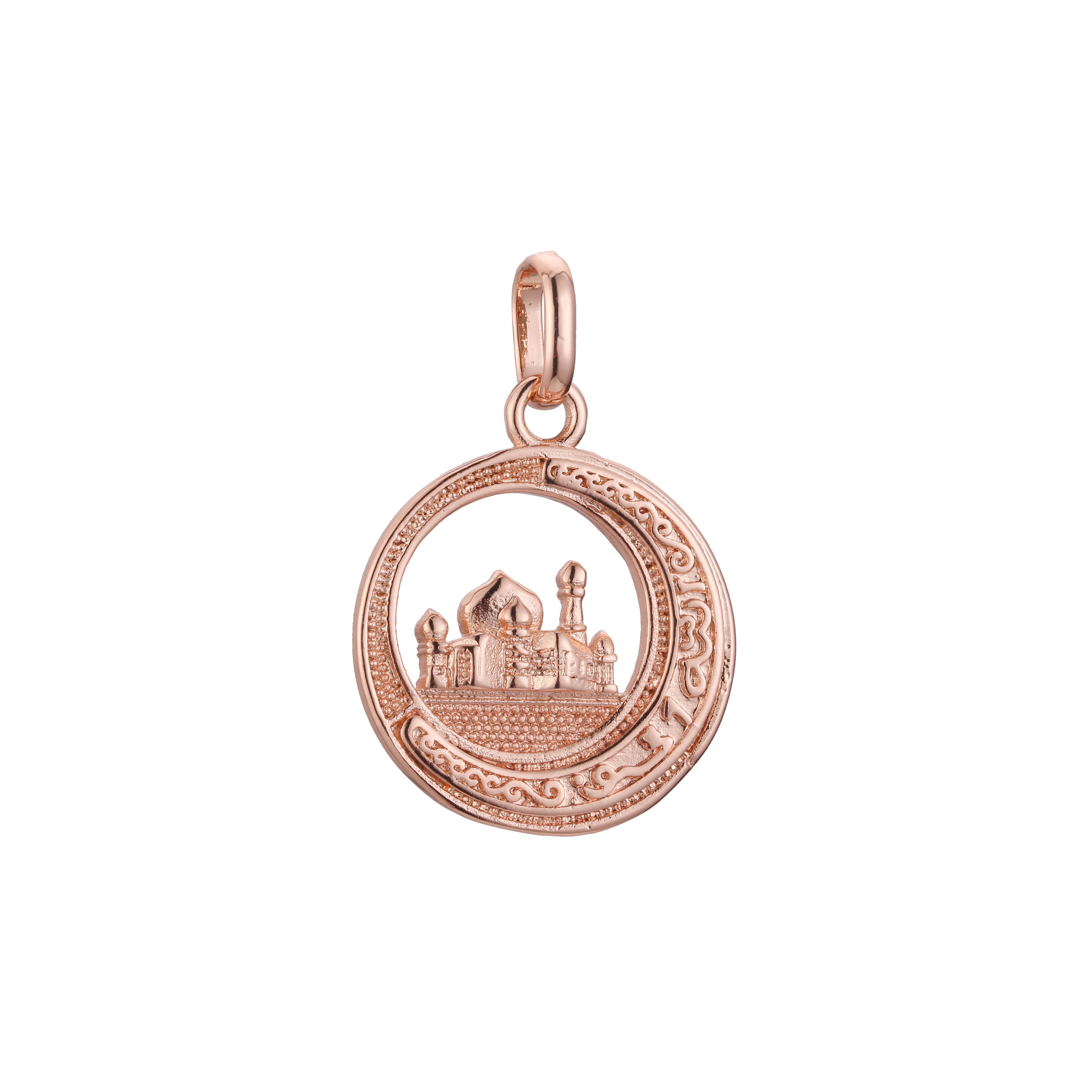 Islamic pendant of the temple in 14K Gold, Rose Gold & White Gold plating colors