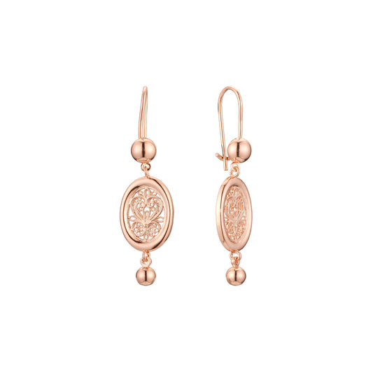 Beads wire hook earrings in 14K Gold, Rose Gold plating colors