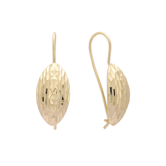 Fancy Faceted Pear Shaped Dangle Earrings In Plating Color 14k  Gold