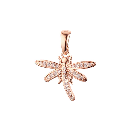 Rose Gold dragonfly pendant