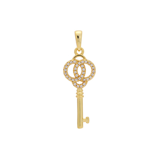 14K Gold key pendant