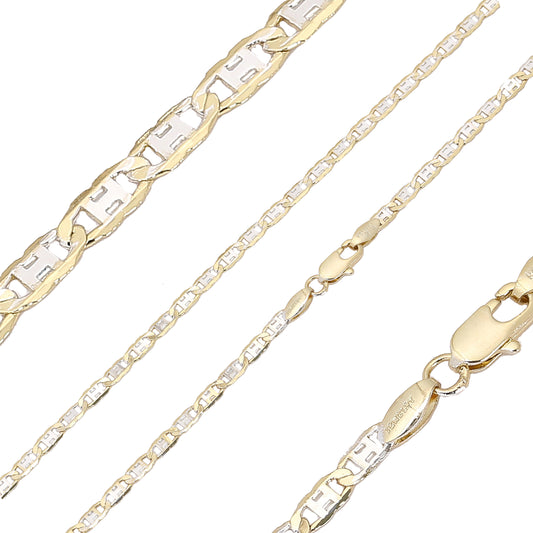 Mariner H link chains plated in 14K Gold [Glossy Face]