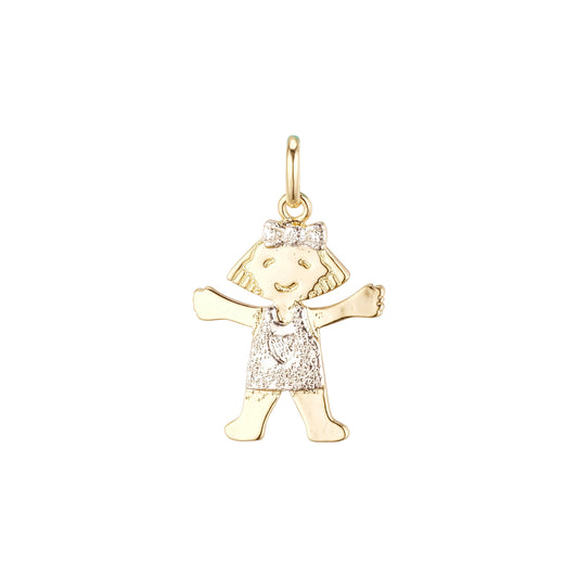 14K Gold little girl pendant