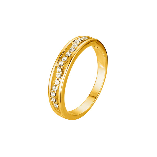 Wedding band paved white CZs stackable 18K Gold, Rose Gold rings