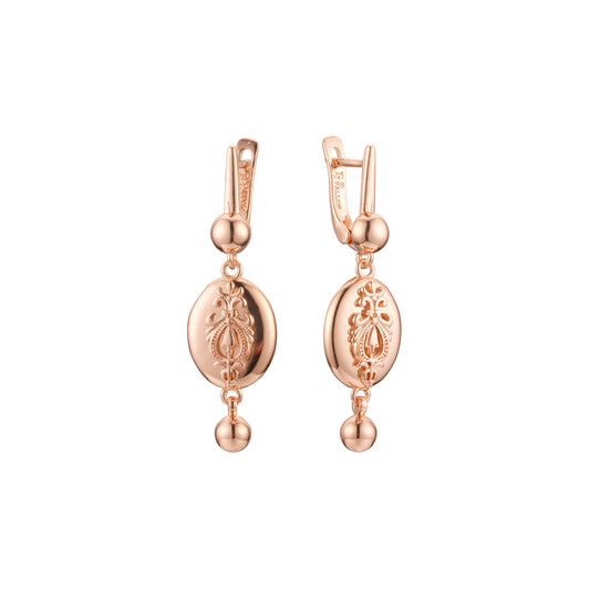 Beads earrings in 14K Gold, Rose Gold plating colors